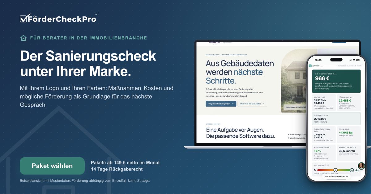 Werbemittel: Cleo, der Sanierungscheck unter Ihrer Marke