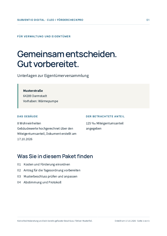 Originalseite 1 des fiktiven Musters: Auf einen Blick